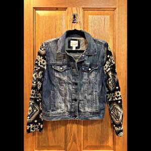 Jean Jacket with Aztec Print